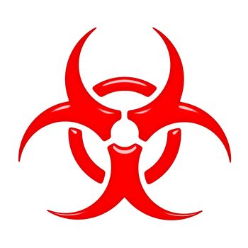 3d biohazard symbol isolated in white