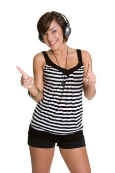 Teen girl listening to music