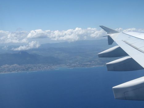 ocean view from an airplane