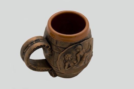 big brown mug isolated on background