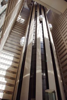 express elevators in the middle of high building