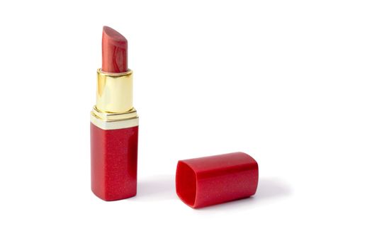 red lipstick isolated on a white background