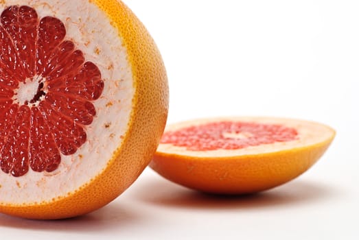 fresh grapefruit isolated onwhite