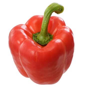 The red sweet pepper with green stem