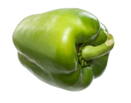 The green sweet pepper on a white background