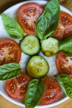 Tomato and cucumber salad