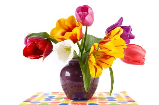 beautiful tulips in a vase