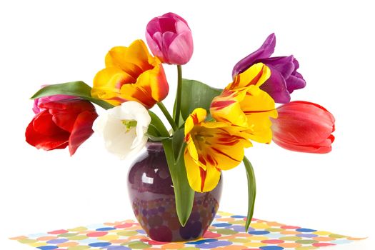 beautiful tulips in a vase