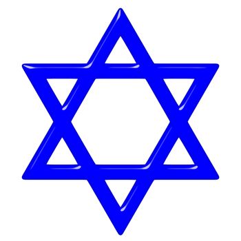 3d star of David isolated in white. Symbol of Jewish identity and Judaism.