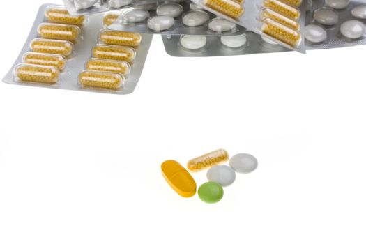 pills in blister package isolated on white