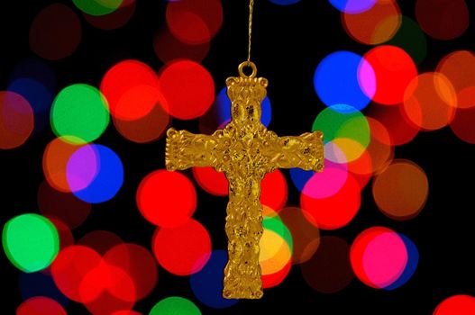 christmas cross hanging