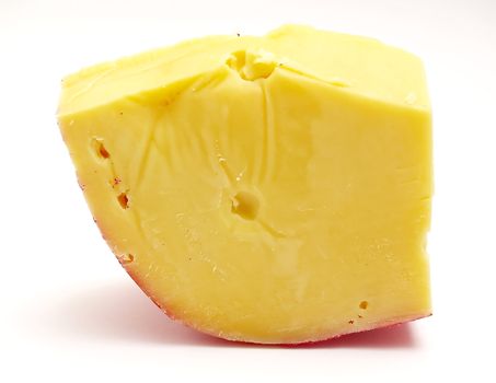 	
piece of cheese isolated on a white background 