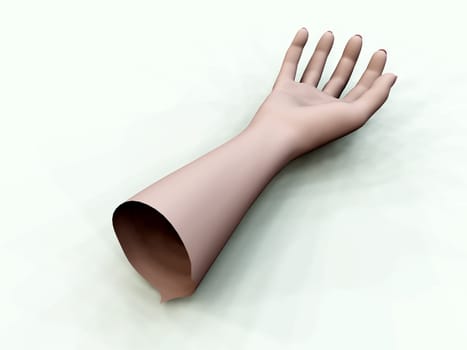 
A disembodied hand for Halloween, accident or medical concepts.
