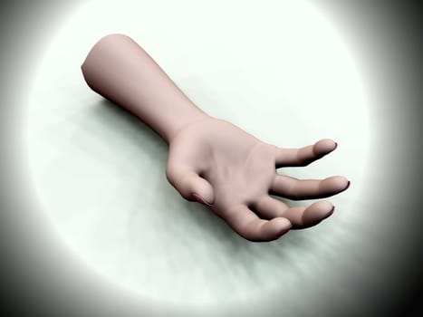 
A disembodied hand for Halloween, accident or medical concepts.
