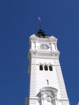 With clock tower