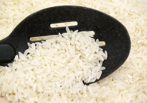 rice with spoon      