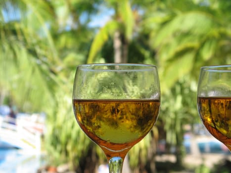 drinks by the pool