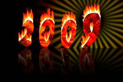 2009 new year numbers in fire reflected as 2010 