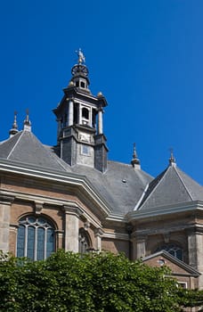 Church with blue sky background - vertical image