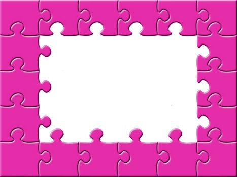 an illustration showing a pink puzzle frame