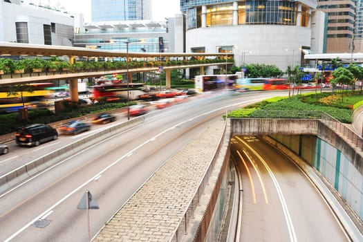 evening traffic in city
