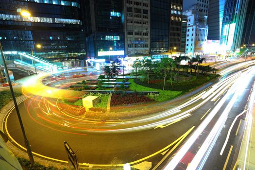 traffic in city at night