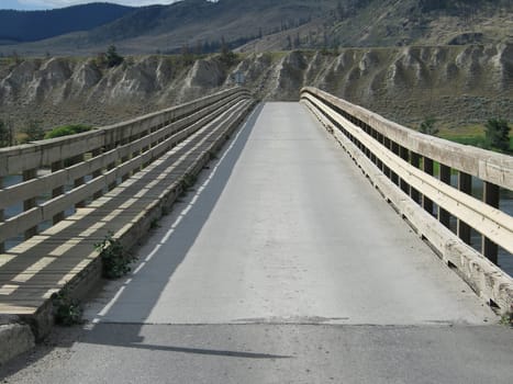 long, old wooden bridge