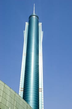 Chinese city - Shenzhen in Guangdong province. Luohu district with the highest skyscraper.