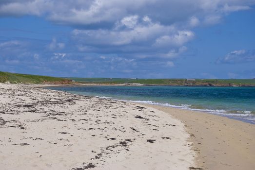 beautiful beach on Orkney mainland in Scotland