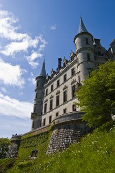 view of Dunrobin Castle in Scotland, UK