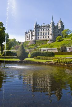 view of Dunrobin Castle in Scotland, UK