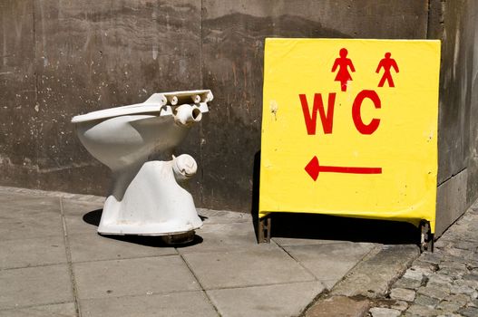 Water closet on the street.