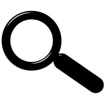 3d magnifying glass isolated in white