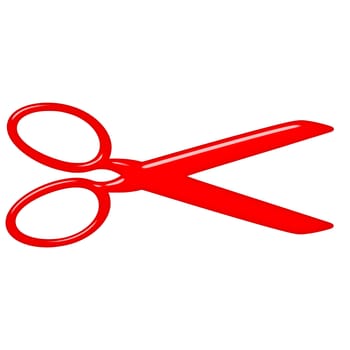 3d scissors isolated in white