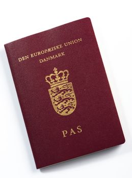 Passport from Denmark, isolated on white