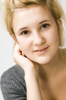 Portrait of young beautiful teenage girl