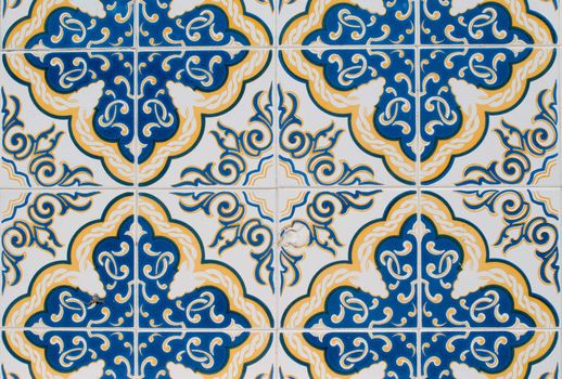 Detail of Portuguese glazed tiles.