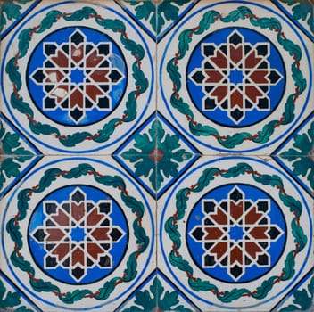 Detail of Portuguese glazed tiles.