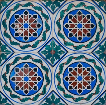 Detail of Portuguese glazed tiles.