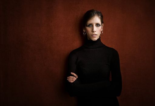 Pretty Woman in a Stretchy Knit Black Dress