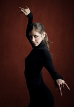 Pretty Woman in a Stretchy Knit Black Dress