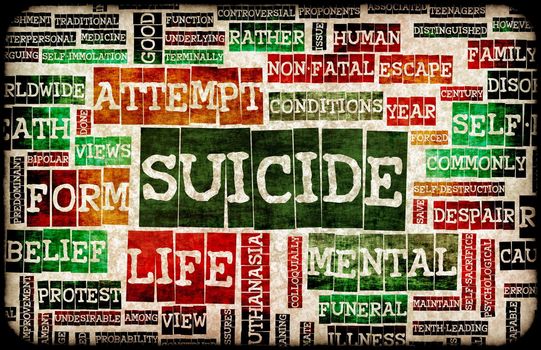 Suicide Concept as a Grunge Depression Background