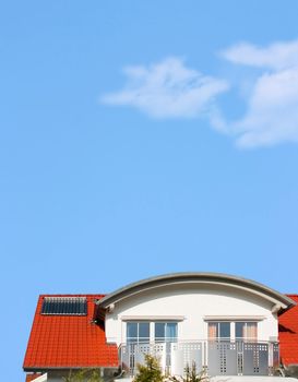 This image shows a house with renewable energy