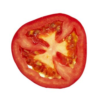 Detail of the slice of tomato