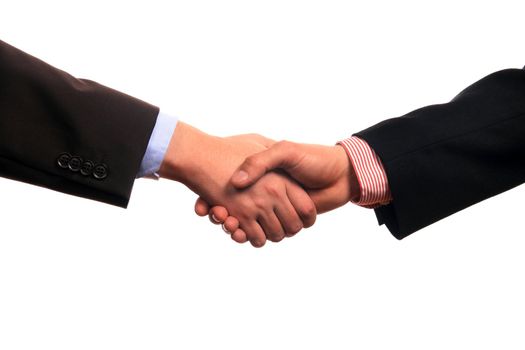 business shake hand over white background