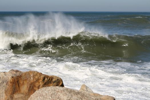 beach waves in the summer