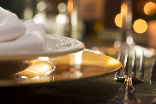 Elegant Dinner Setting Abstract Macro Background