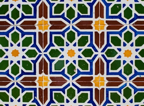 Detail of Portuguese glazed tiles.