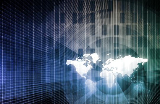 Global Network Concept as a Illustration Art