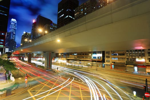 traffic in city at night